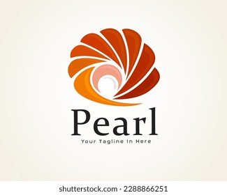 abstract shell spin out pearl logo icon symbol design template illustration