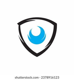 Abstract shield and ball logo vector design template