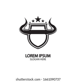 Abstract shield bull logo, horn badges logo icon