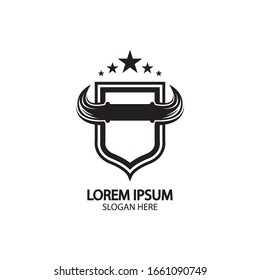 Abstract shield bull logo, horn badges logo icon