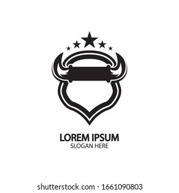 Abstract shield bull logo, horn badges logo icon