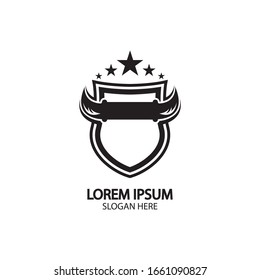 Abstract shield bull logo, horn badges logo icon