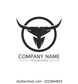 Abstract shield bull logo, horn badges logo icon