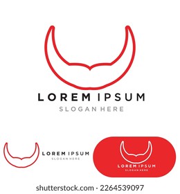 Abstract shield bull logo, horn badges logo icon