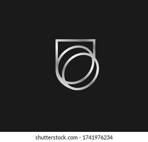 Abstract shield and coin icon linear style. Cryptocurrency security logo.