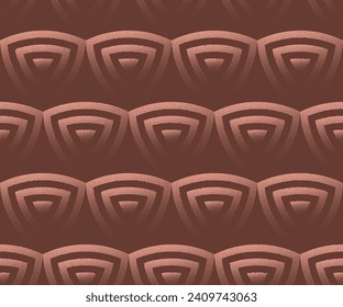 Abstract Shield Grid Vector Classic Seamless Pattern Trend Brown Background. Half Tone Art Illustration for Protection And Security Concept. Endless Graphic Abstraction Wallpaper Dot Work Texture