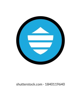 Abstract shield icon design, digital security logo, protection sign