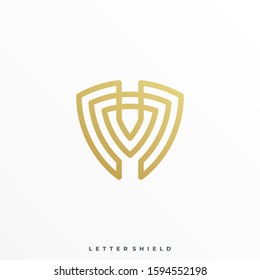 Abstract Shield Illustration Vector Template. Suitable for Creative Industry, Multimedia, entertainment, Educations, Shop, and any related business