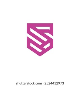 Letra de escudo Abstractas S Plantilla de Vector de diseño de logotipo geométrico
