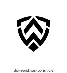 Abstract shield letter W for your best business symbol on the white background. Vector illustration EPS.8 EPS.10