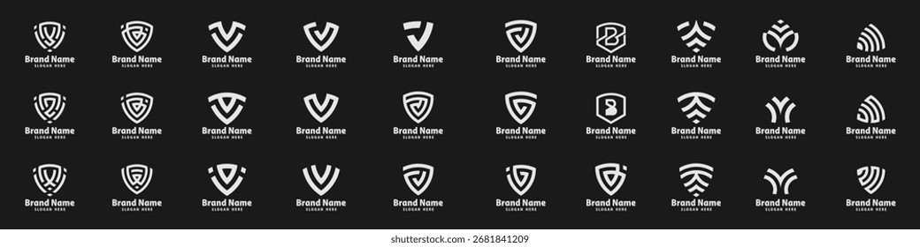 Abstract shield logo design. Geometrical abstract logo design. vector illustration