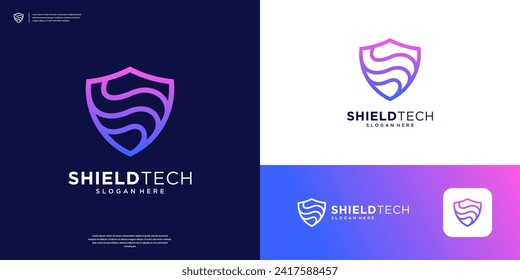 Abstract shield logo design inspiration