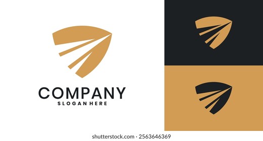 Abstract shield logo design template