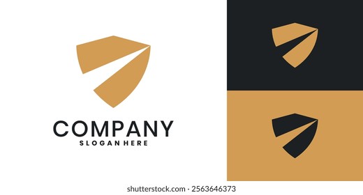 Abstract shield logo design template