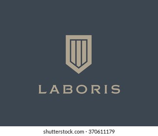 Abstract shield logo design template. Premium business sign. Universal protection vector icon. Security logotype