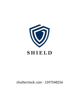 abstract shield logo design vector