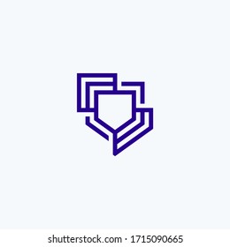Plantilla de diseño vectorial del icono del escudo abstracto
