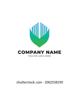 Abstract shield logo icon design illustration. 
