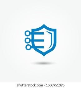 Abstract shield logo. Modern shield logo template. Security logo vector. Secure protection abstract logo. Cyber security. Vector Illustrator