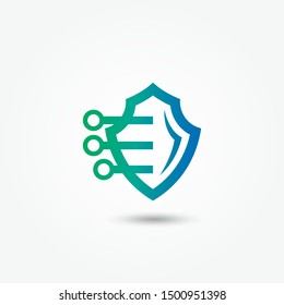 Abstract shield logo. Modern shield logo template. Security logo vector. Secure protection abstract logo. Cyber security. Vector Illustrator