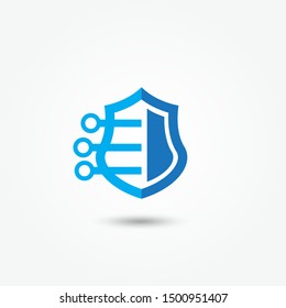 Abstract shield logo. Modern shield logo template. Security logo vector. Secure protection abstract logo. Cyber security. Vector Illustrator
