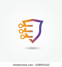 Abstract shield logo. Modern shield logo template. Security logo vector. Secure protection abstract logo. Cyber security. Vector Illustrator