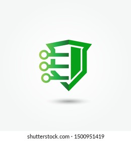 Abstract shield logo. Modern shield logo template. Security logo vector. Secure protection abstract logo. Cyber security. Vector Illustrator