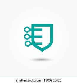 Abstract shield logo. Modern shield logo template. Security logo vector. Secure protection abstract logo. Cyber security. Vector Illustrator