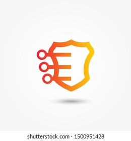 Abstract shield logo. Modern shield logo template. Security logo vector. Secure protection abstract logo. Cyber security. Vector Illustrator
