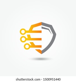 Abstract shield logo. Modern shield logo template. Security logo vector. Secure protection abstract logo. Cyber security. Vector Illustrator