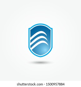 Abstract shield logo. Modern shield logo template. Security logo vector. Secure protection abstract logo. Cyber security. Vector Illustrator