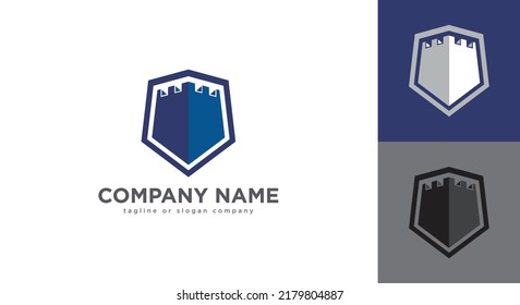 Logo del Escudo Resumen. Usable para empresas, nombres de marca y compañía de seguridad. Elemento de plantilla de diseño de logotipo de vectores planos.