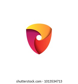 Abstract shield protection colorful logo vector concept. Guard shape for company identity with modern gradients.