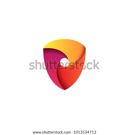 Abstract shield protection colorful logo vector concept. Guard shape for company identity with modern gradients.