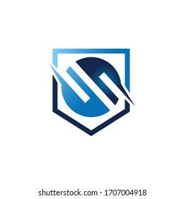 Abstract shield safe and protect symbol design icon. Flat design shield with color blue. Vector illustration EPS.8 EPS.10