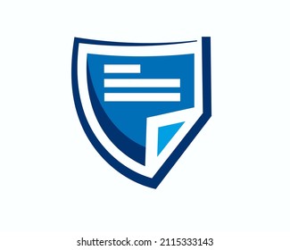 abstract Shield secure protect guard file paper logo symbol icon template illustration