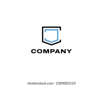 Resumen Forma de escudo Carta Carta Modelo de diseño de logotipo CC