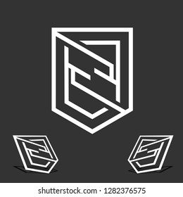 abstract shield silhouette, symbol of security and strength, modern logo design for industry, business and the internet, vector logo templates, web logo, brand logo