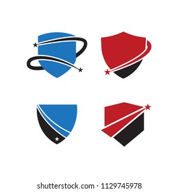 Abstract shield and star graphic design template