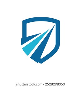 Abstract Shield Swoosh Icon Vector Logo Template