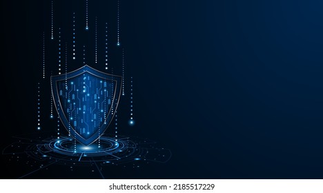 Abstract shield symbol. Cyber ​​data protection and privacy concept. modern security technology innovation concept background	