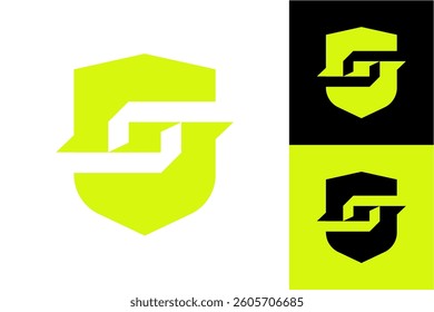 Abstract Shield Symbol Logo with Integrated Letter "G"