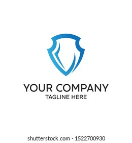Abstract shield symbol is simple and colorful