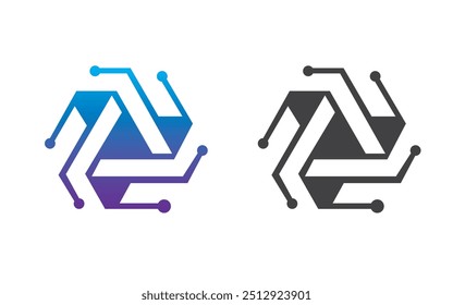 Abstract Shield technology Logo Template pro Vector