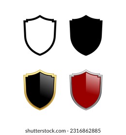 Abstract Shield vector icon set illustration. isolated on white background