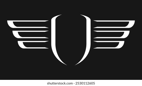 Abstract Shield with wings Logo symbol