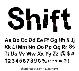 Abstract Shift Font. Vector Illustration.