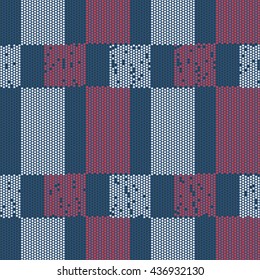Abstract shifted blocks dotted geometric background. Seamless pattern.