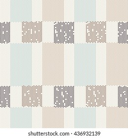 Abstract shifted blocks dotted geometric background. Seamless pattern.