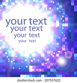 Abstract shimmering background in blue colors with place for your text 
